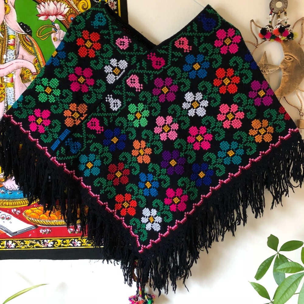 Beautiful poncho hand made embroidery